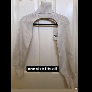 turtle neck sleeve sweater ribbed